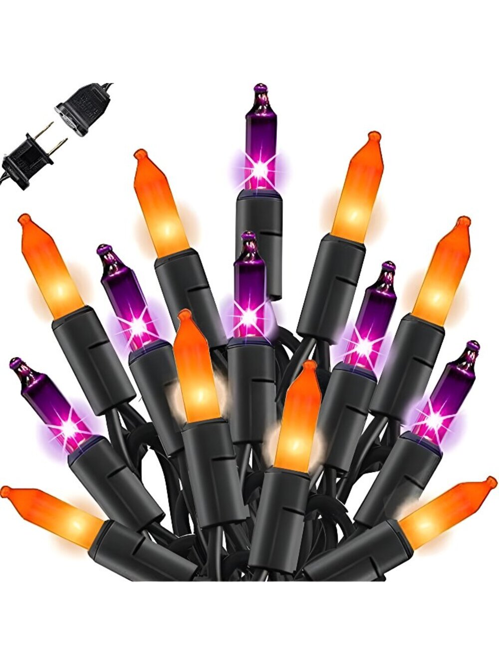 Purple and Orange Halloween Mini Lights, 20FT 100 Count